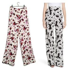 DVF Erica High Waisted Pants in Wild Floral Ivory